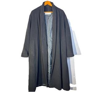 Cinzia Rocca Italy Wool Coat Black Womens Collared Overcoat Size US 8